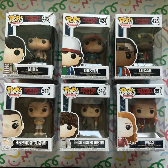 Funko Pop Stranger Things Lot Eleven Dustin Mike Lucas Max Netflix Collectibles - Picture 1 of 11
